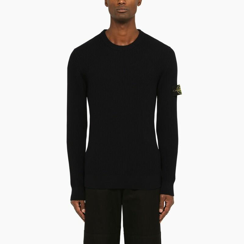 Stone Island Navy crew-neck sweater in wool Cover