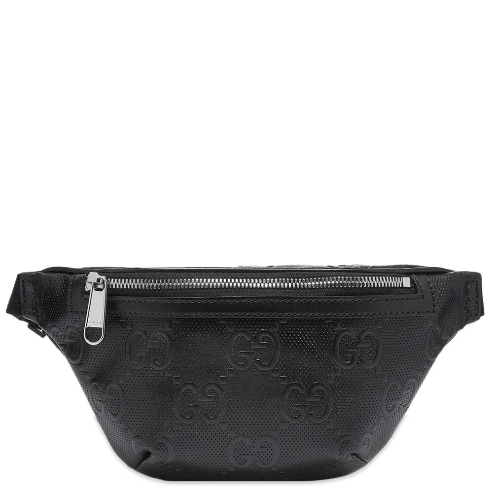 Gucci Men's GG Leather Waist Bag in Black Cover