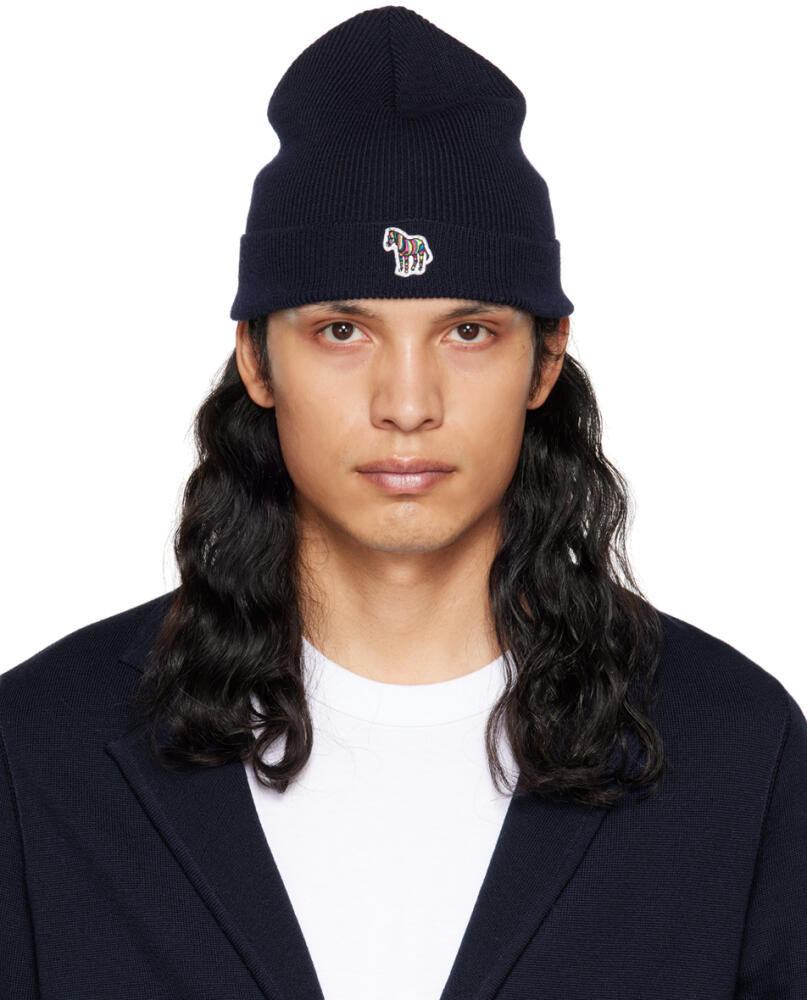 PS by Paul Smith Navy Zebra Beanie Cover