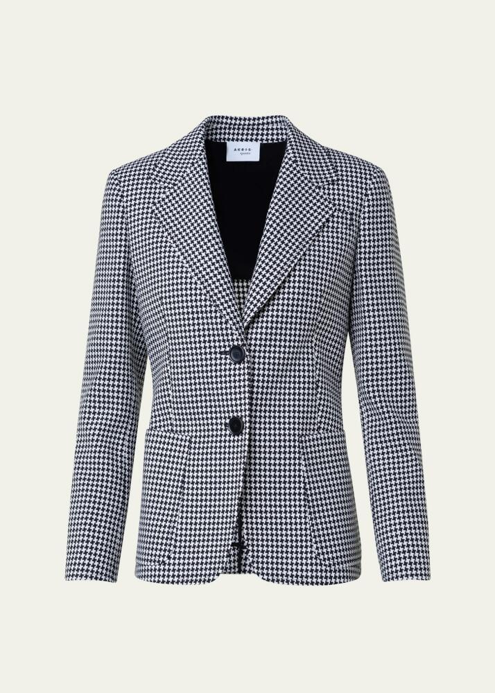 Akris punto Houndstooth Wool Blazer Cover