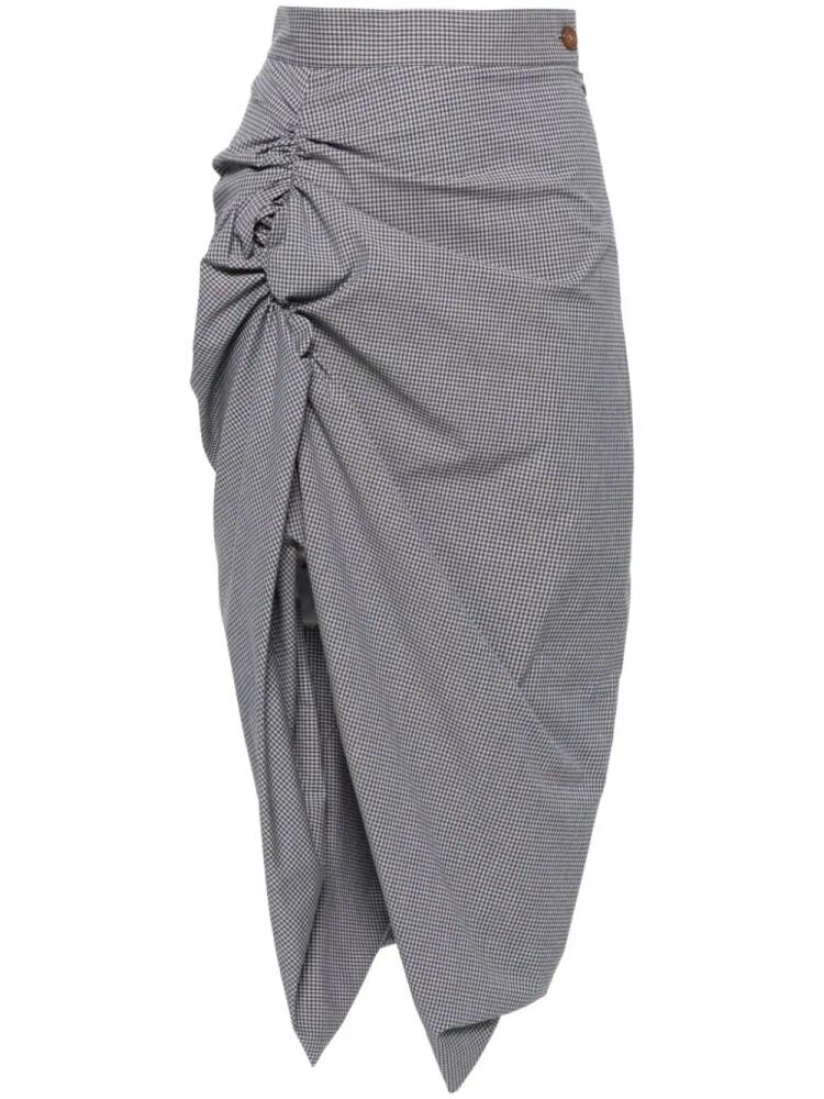 Vivienne Westwood Panther gingham midi skirt - Grey Cover