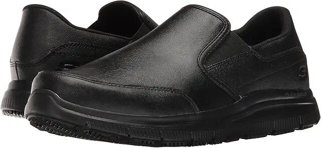 SKECHERS Work Flex Advantage SR - Bronwood (Black Leather) Men's Slip on Shoes Cover