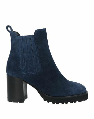 Elvio Zanon Woman Ankle boots Blue Leather Cover