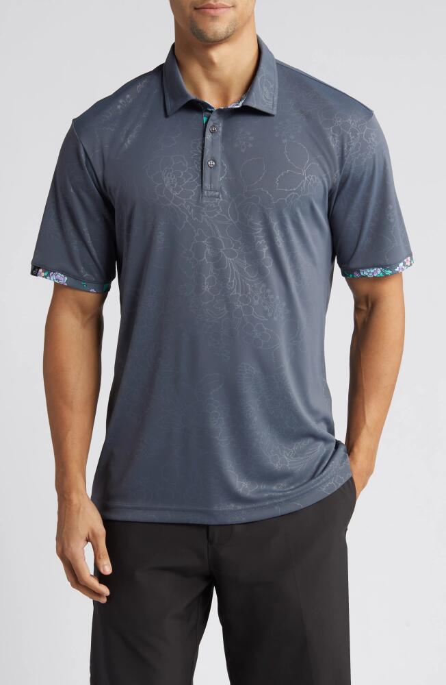 Swannies Lingmerth Floral Golf Polo in Graphite Cover