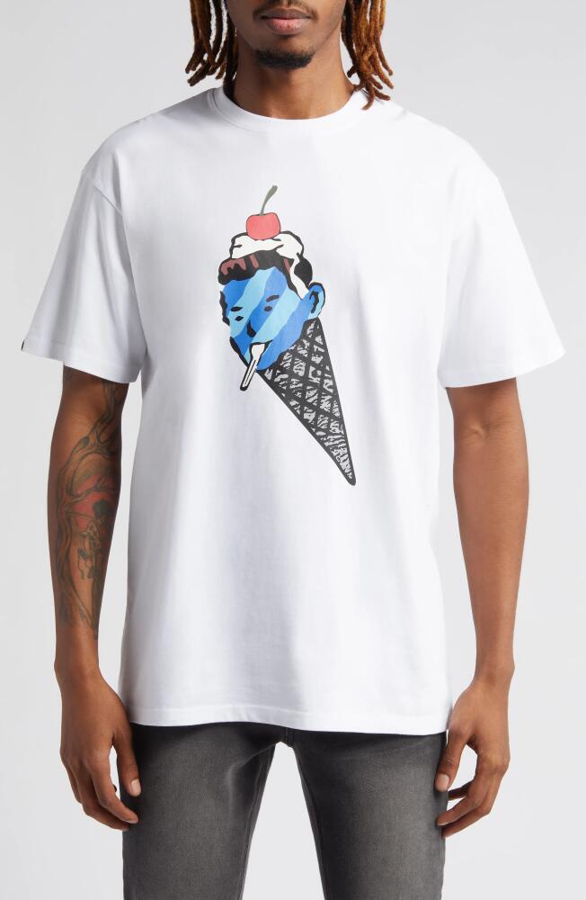 ICECREAM Cone Man Graphic T-Shirt in White Cover