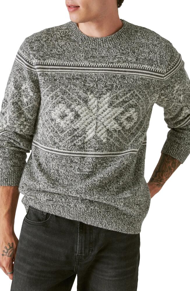 Lucky Brand Intarsia Crewneck Sweater in Charcoal Combo Cover