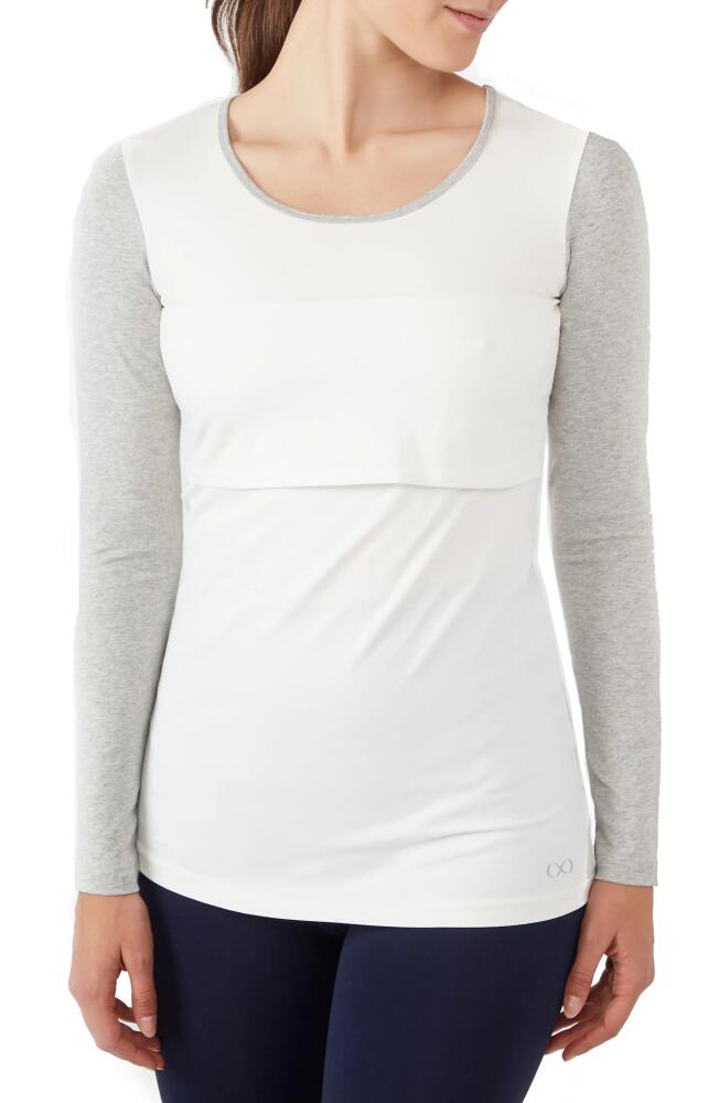 Modern Eternity Maternity/Nursing Tee in Eggshell/Greymix Melange Cover