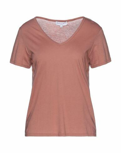 Michael Stars Woman T-shirt Brown Cotton, Modal Cover