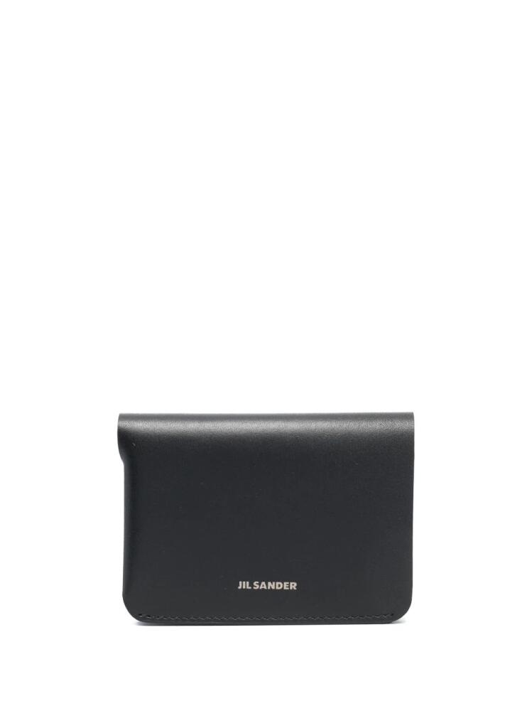 Jil Sander logo-print leather cardholder - Black Cover