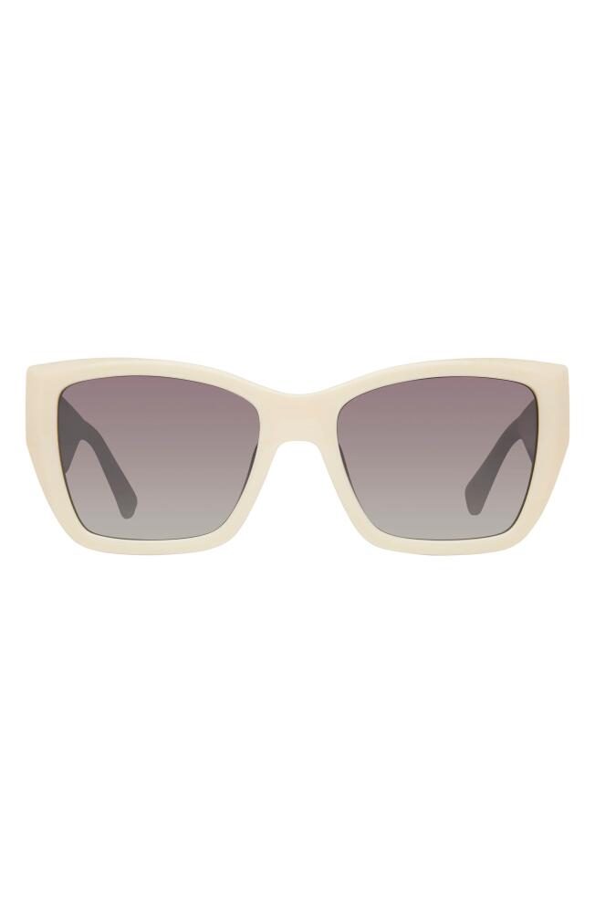 Kurt Geiger London 54mm Rectangular Sunglasses in Bone Opaque/Gray Gradient Cover