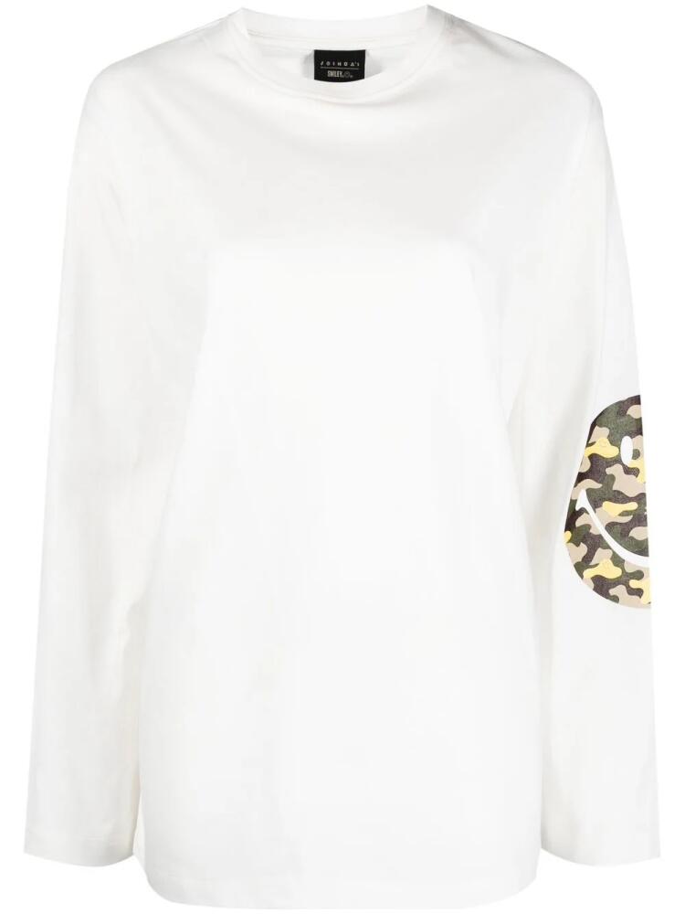 Joshua Sanders graphic-print long-sleeve T-shirt - White Cover