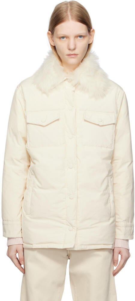 Yves Salomon SSENSE Exclusive Off-White Down Jacket Cover