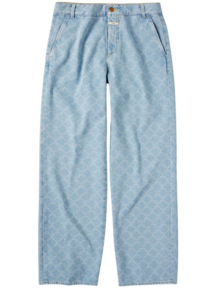 Closed logo-print wide-leg jeans - Blue Cover