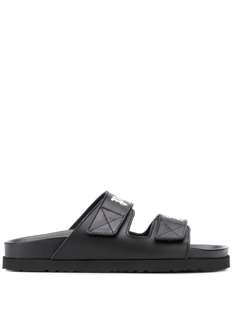 Palm Angels touch strap logo print slides - Black Cover