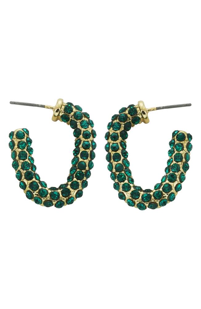 Panacea Crystal Hoop Earrings in Green Cover