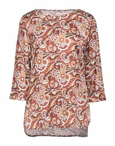 Camicettasnob Woman Top Rust Viscose, Silk, Elastane Cover