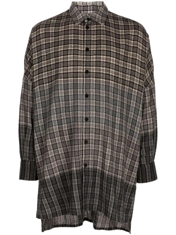 Toogood check-print wool shirt - Brown Cover