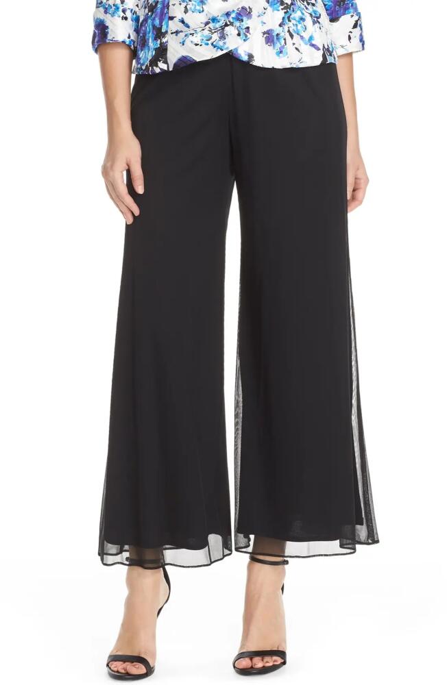 Alex Evenings Wide Leg Mesh Pants in Black Cover