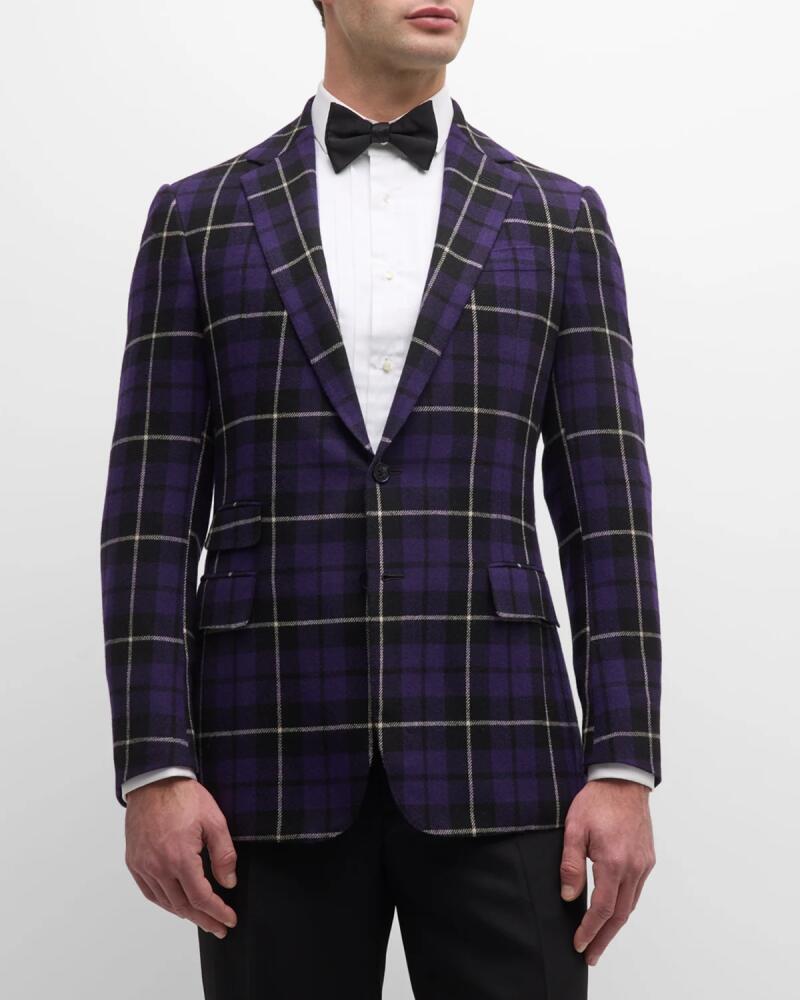 Ralph Lauren Purple Label Men's Kent Handmade Plaid Cashmere Suit Jacket Cover