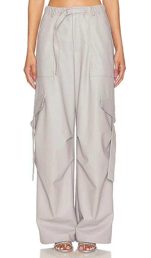 Lapointe Faux Leather Utility Pant in Light Grey Cover