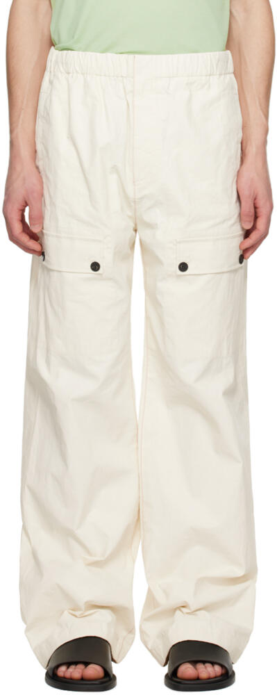 Ferragamo Off-White Drawstring Trousers Cover