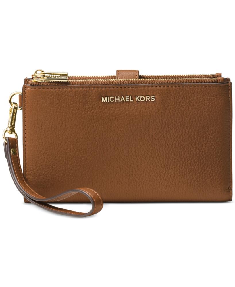 Michael Michael Kors Adele Double-Zip Pebble Leather Phone Wristlet - Luggage Cover