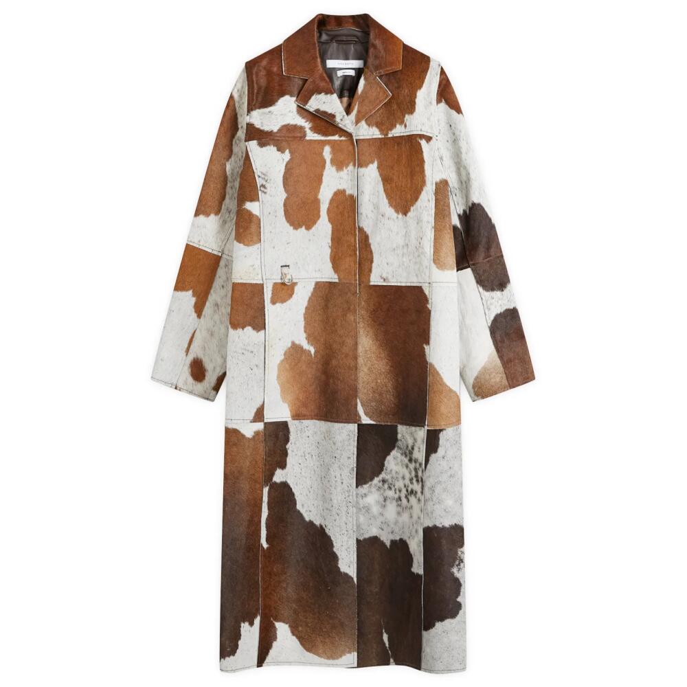 Saks Potts Women's Gio Coat in Brown/White Cow Cover