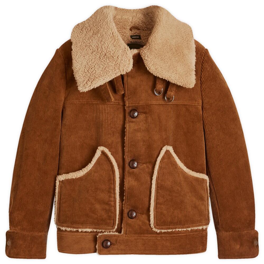 R13 Women's Oversized Collar Jacket in Brown Corduroy Cover