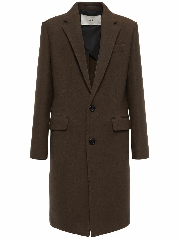 AMI PARIS Single Breasted Wool Coat Cover