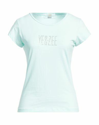 Yes Zee By Essenza Woman T-shirt Turquoise Cotton, Elastane Cover