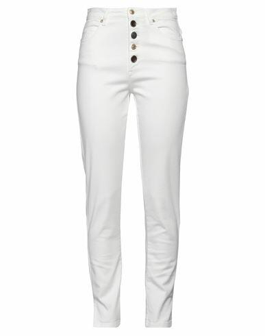 Ermanno Firenze Woman Jeans White Cotton, Elastane Cover