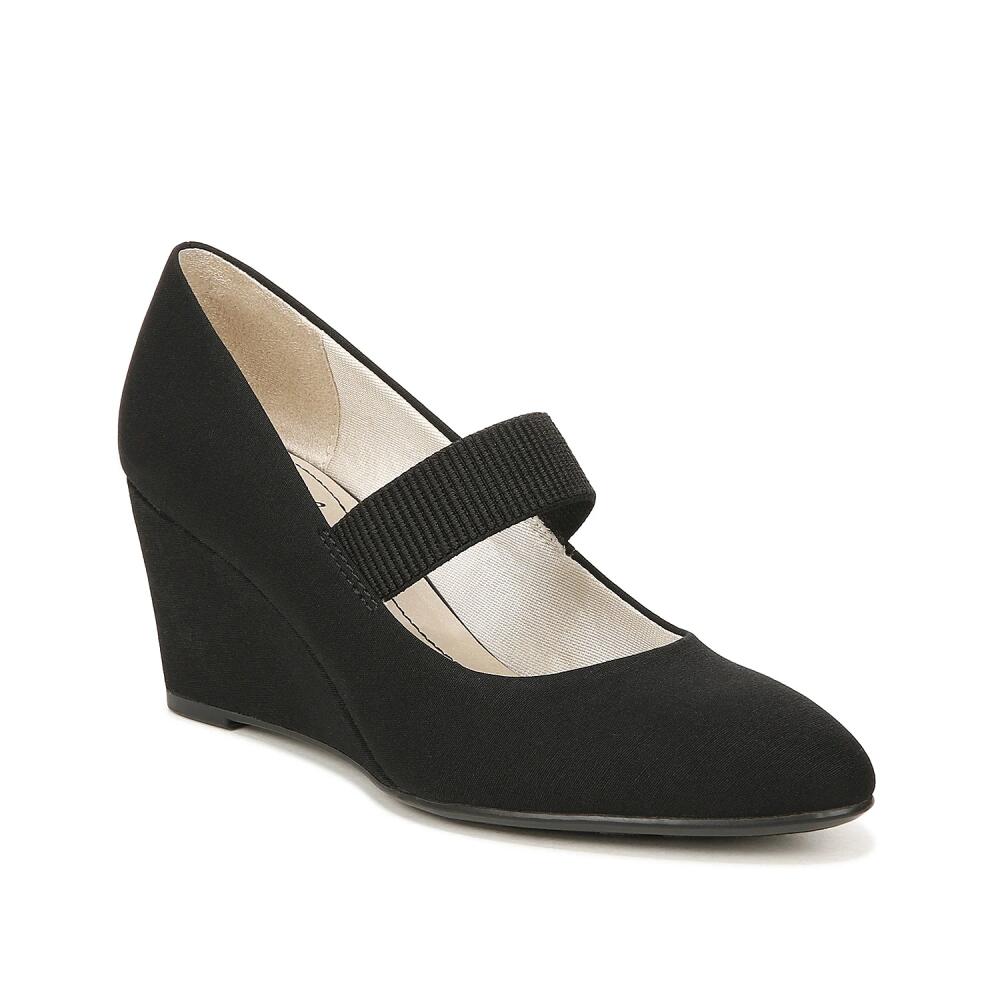 LifeStride Gio Mary Jane Wedge Pump | Women's | Black Fabric Cover