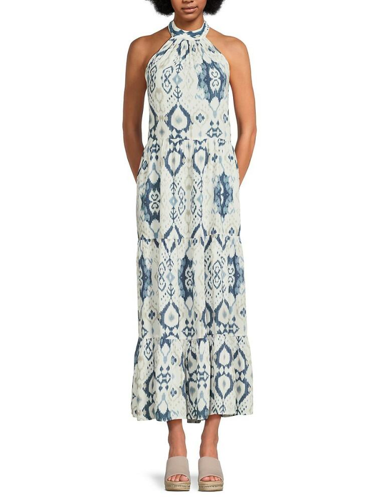 Area Stars Women's Joan Abstract Halter Maxi Dress - Blue Cover