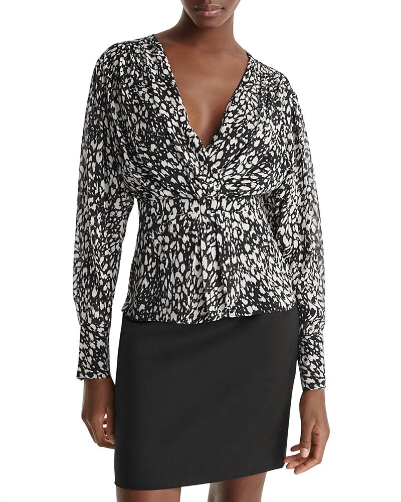 The Kooples Animal Print Peplum Blouse Cover