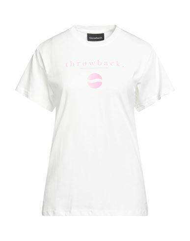 Throwback. Woman T-shirt White Cotton Cover