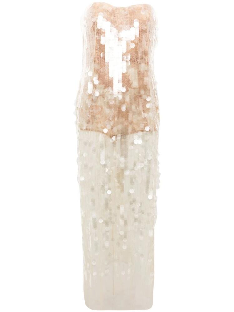 Ermanno Scervino sequin-embellished maxi dress - Neutrals Cover