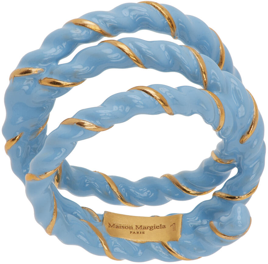 Maison Margiela Gold & Blue Twisted Wire Ring Cover