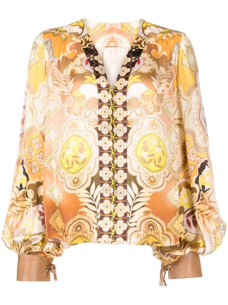 Alexis abstract-print blouse - Neutrals Cover