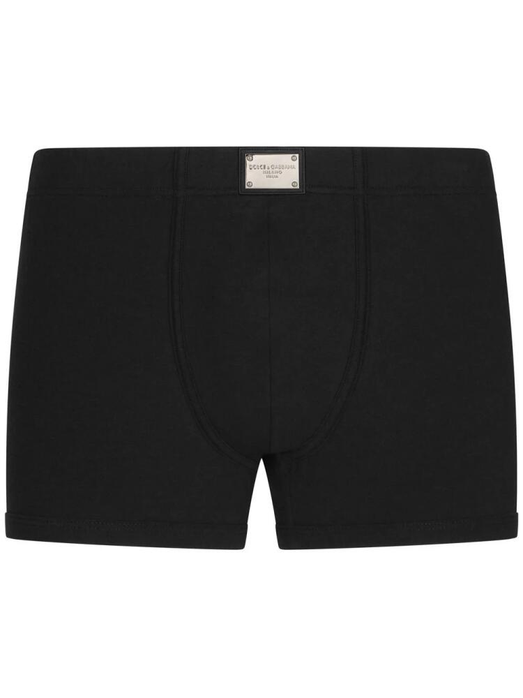 Dolce & Gabbana logo-plaque cotton boxer briefs - Black Cover