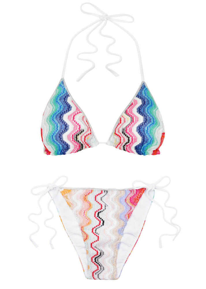 Missoni Metallic Zigzag Fine-knit Bikini - Cover