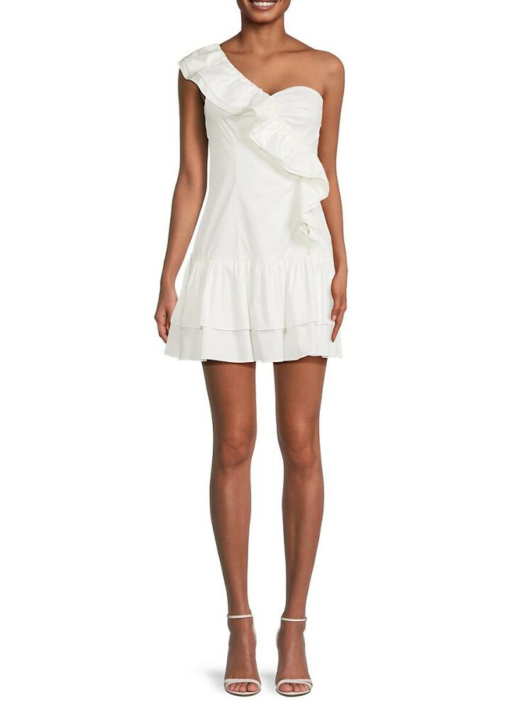 French Connection Women's Florida Ruffle Mini Dress - Summer White Cover