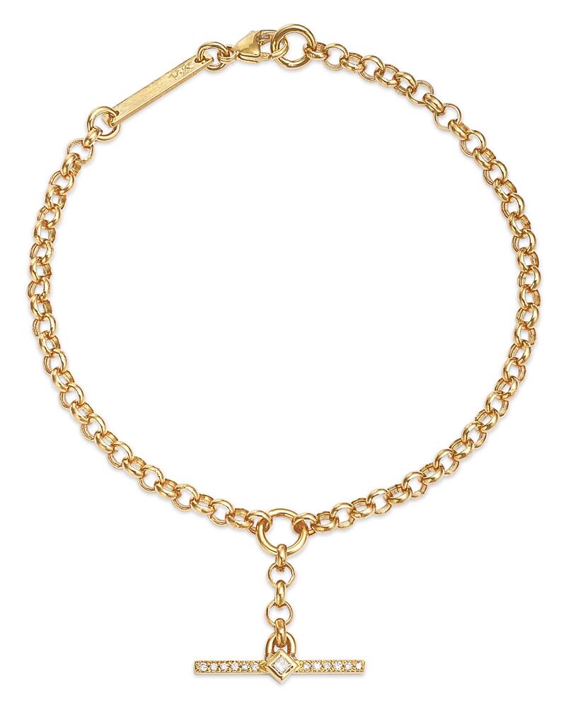 Zoe Chicco 14K Yellow Gold Paris Diamond Faux Toggle Rolo Link Bracelet Cover