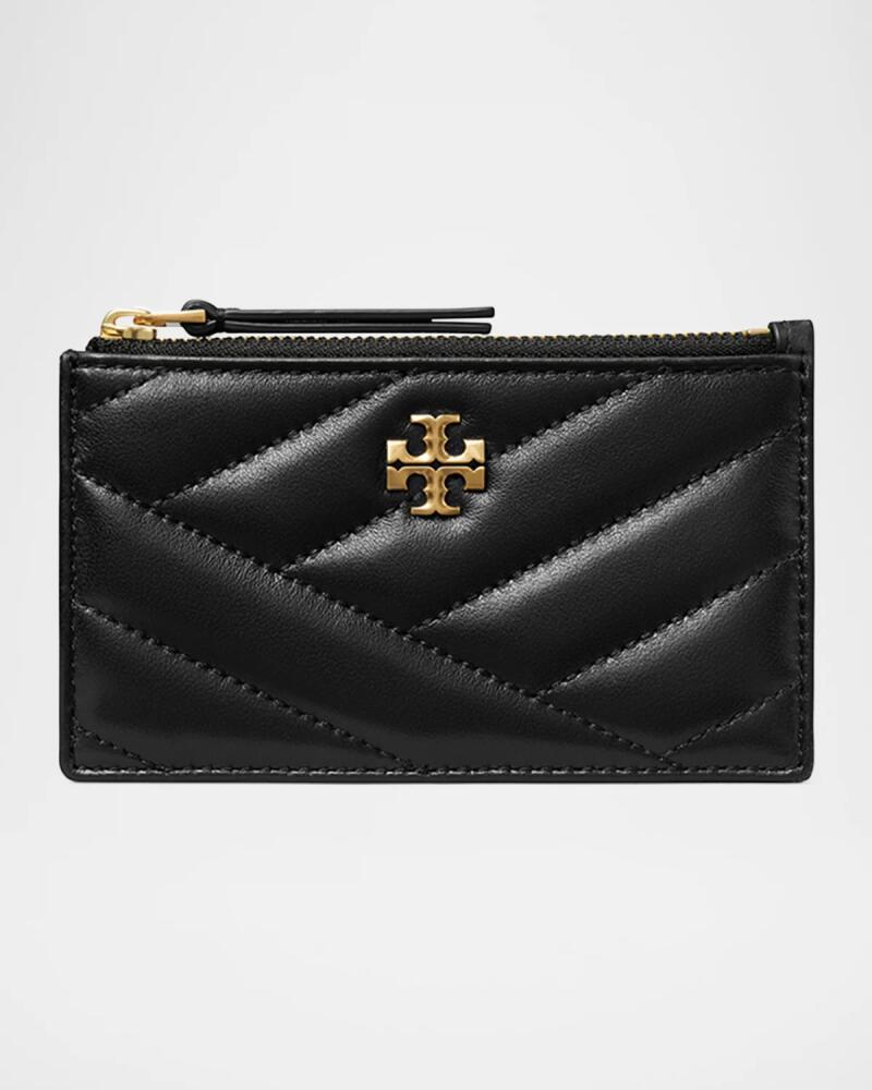 Tory Burch Kira Chevron Quilted Leather Zip Card Case Cover