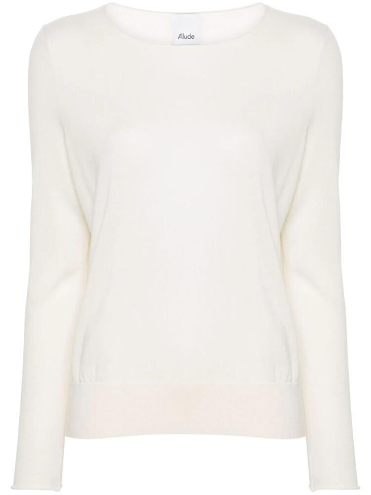 Allude boat-neck virgin wool jumper - White Cover