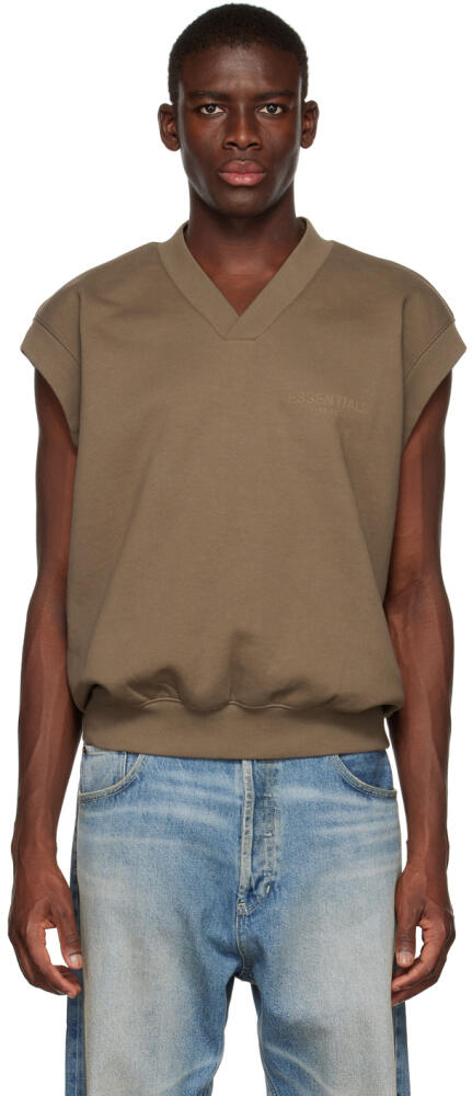 Fear of God ESSENTIALS Brown V-Neck Vest Cover