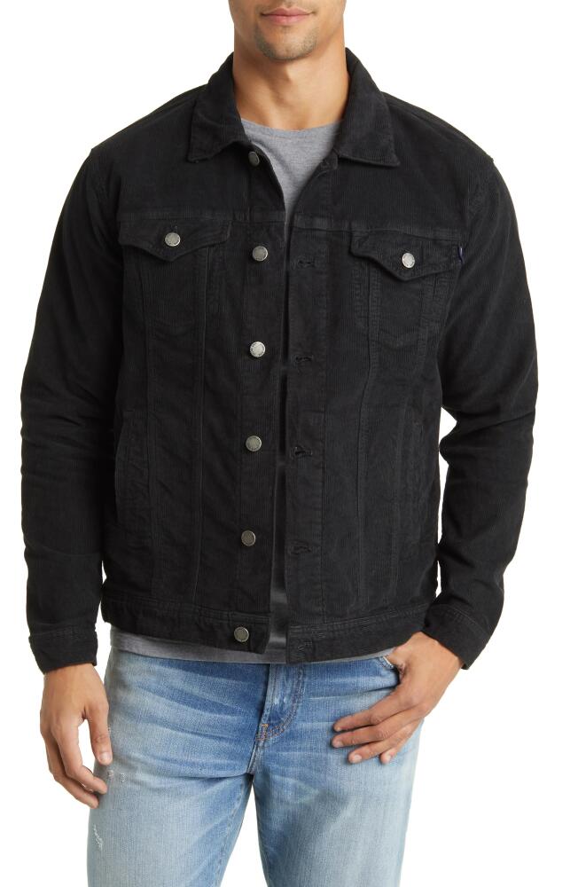 Stone Rose Stretch Corduroy Trucker Jacket in Black Cover