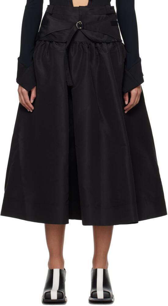 Paula Canovas Del Vas Black Puff Midi Skirt Cover