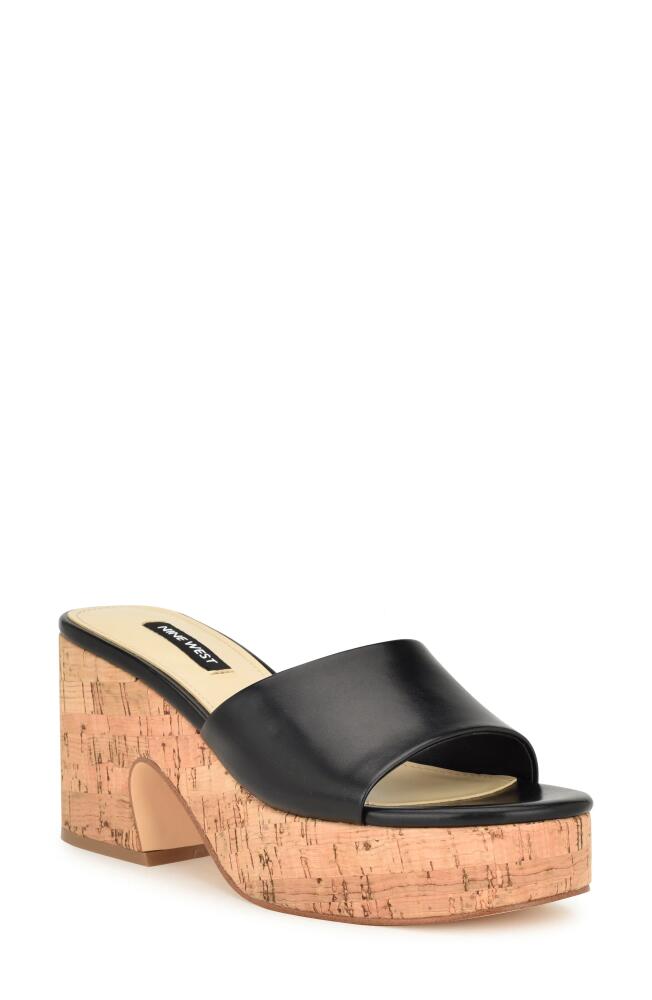 Nine West Boone Platform Slide Sandal in Black Cover