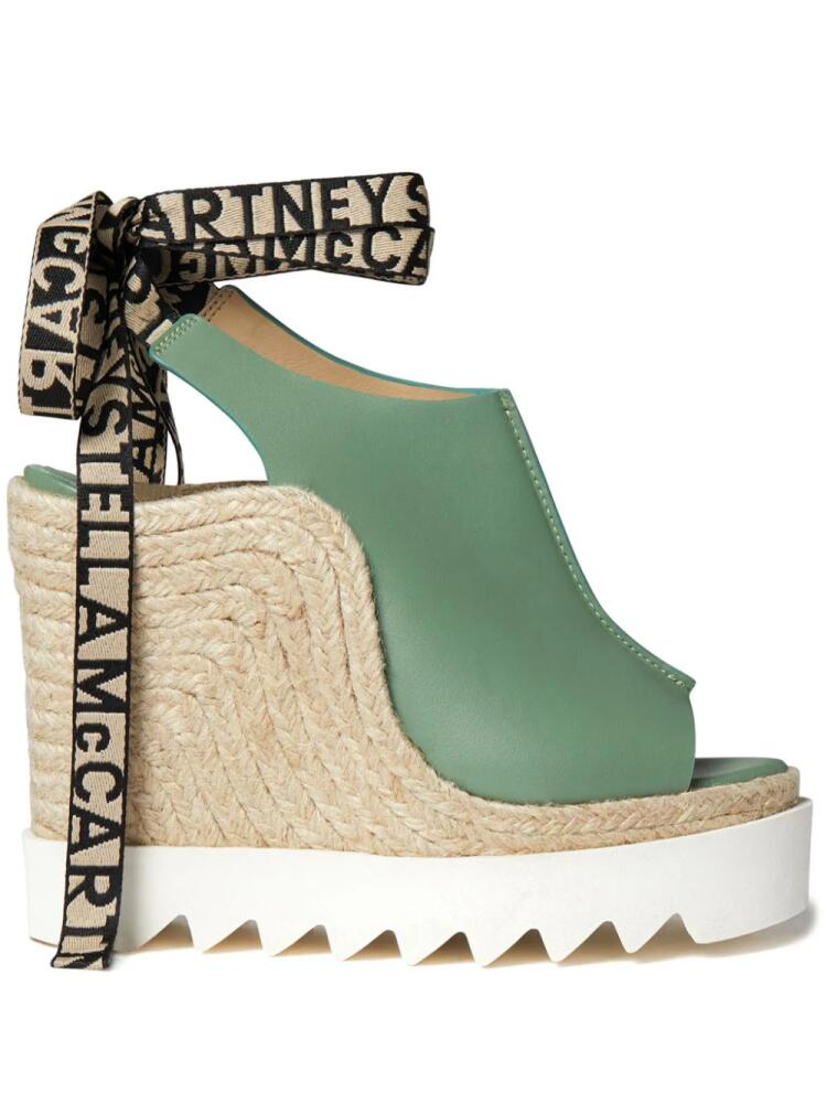 Stella McCartney 100mm Gaia wedge espadrilles - Green Cover