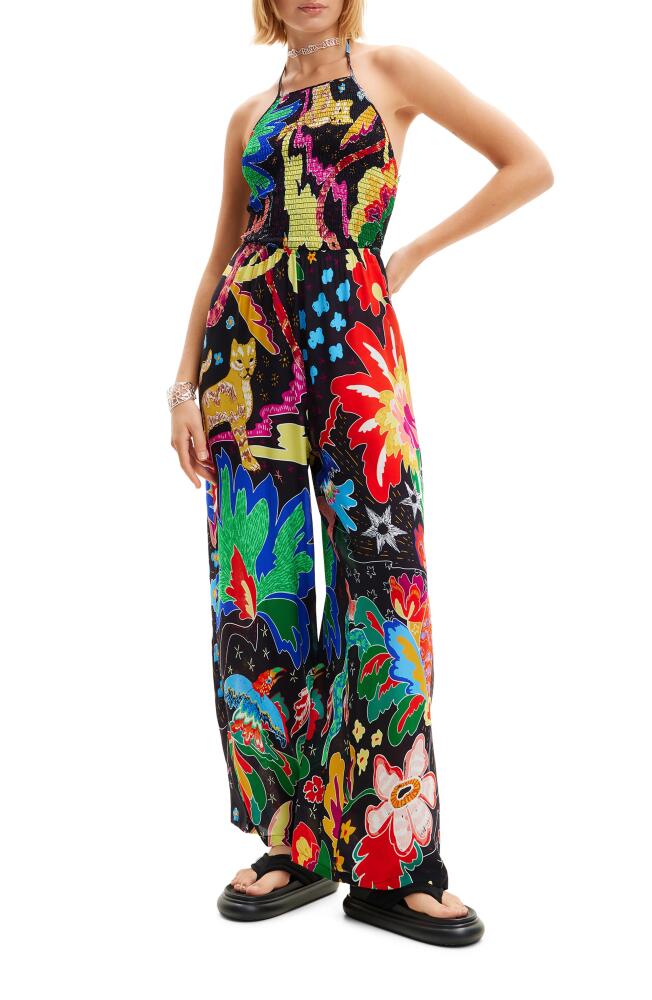 Desigual Jungle Design Halter Neck Jumpsuit in Black Cover